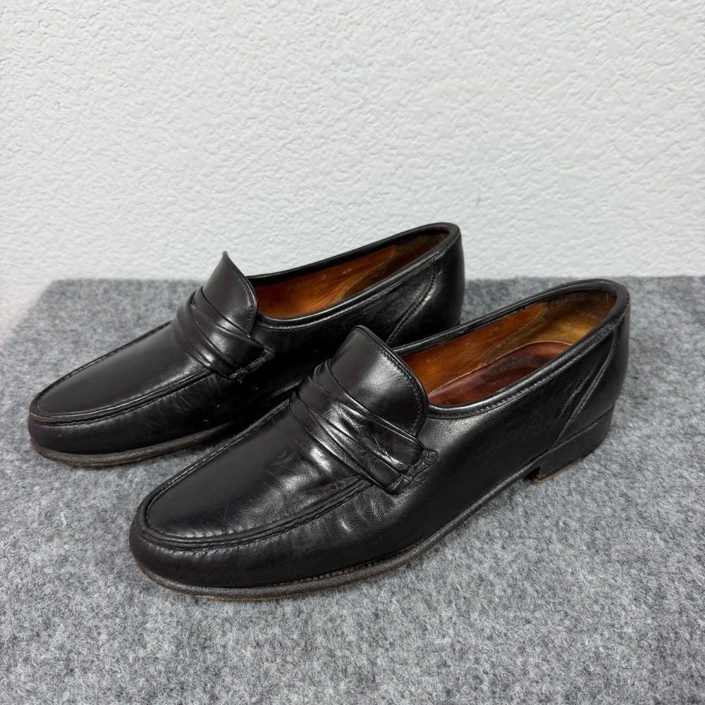 Allen Edmonds Penny Loafers Dress Shoes Mens 8.5 D Black Leather GUC